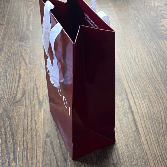 New Gucci Maroon Shopping Bag with White Handles - Picture 3 of 6